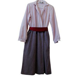 DW3, Size 14 estimated; Shirtwaist style wrap skirt.dress in two mauve c…